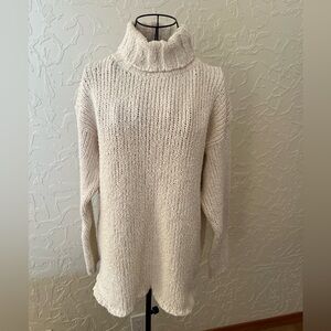 Coldwater Creek Cream Loose Knit Turtleneck Sweater